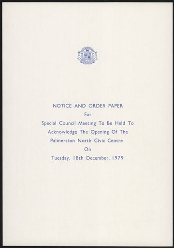 Special Council Meeting - Civic Centre Opening
