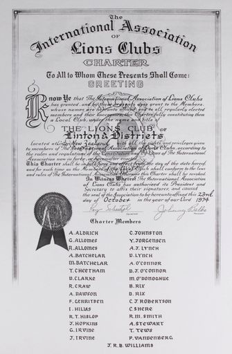 Linton and Districts Lions Club Charter - Resource cover image