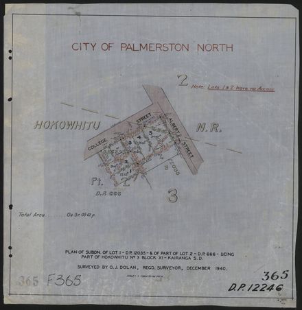 Survey Plans (subdivisions) 1938 - 1951