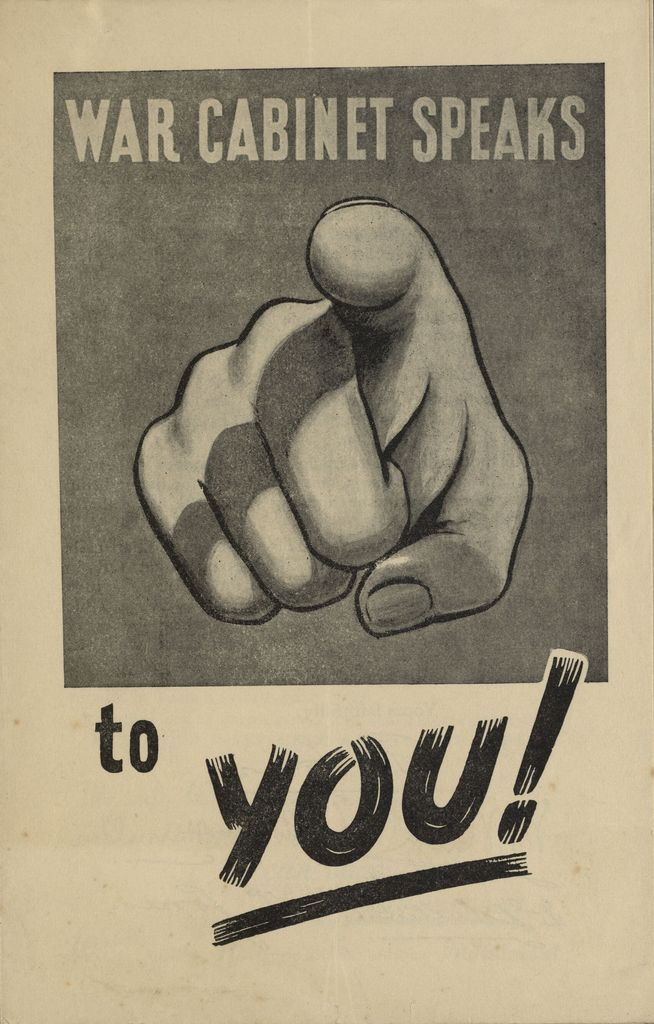 "War Cabinet speaks to you" letter