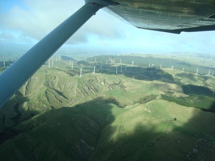 Flying over the Manawatū