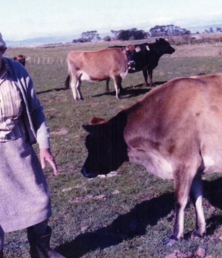 Hannah Parker with dairy herd