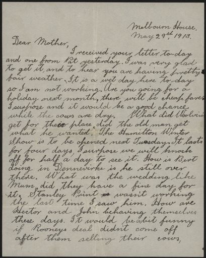 Letter home from Len Argyle