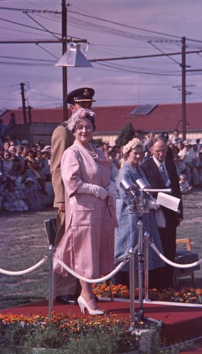 The Queen Mother presents the Squadron Standard to the RNZAF No. 75 Squadron