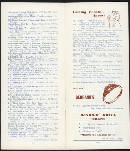 Visitors Guide Palmerston North and Feilding: August 1961 - 9