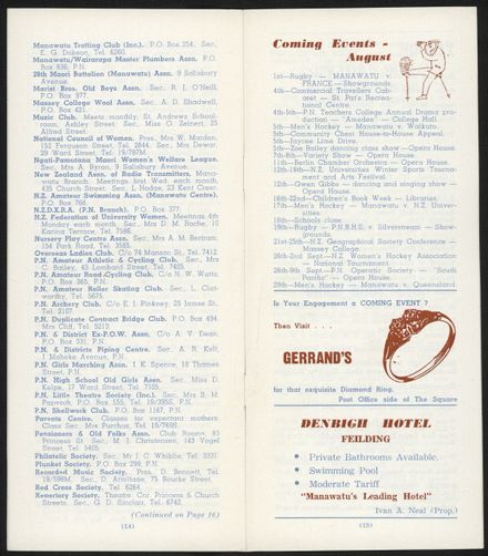 Visitors Guide Palmerston North and Feilding: August 1961 - 9