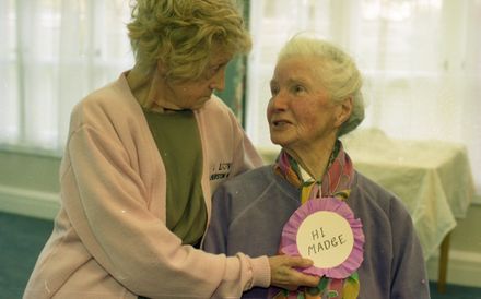Madge Allsop visits Brightwater Home