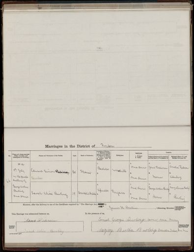 Marriage register 1909- 1927