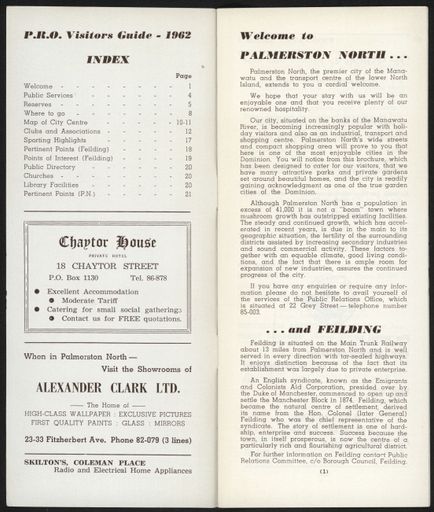 Visitors Guide Palmerston North and Feilding: April-June 1962 - 2