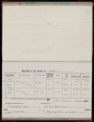 Marriage register 1909- 1927