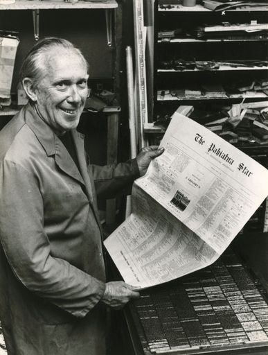 Cyril Carle with a Printing Press