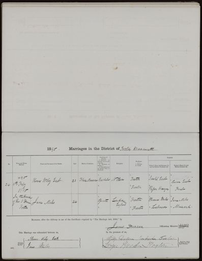 Marriage register 1880 - 1894