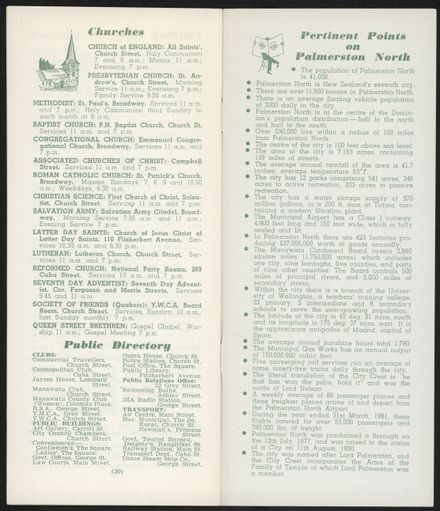 Visitors Guide Palmerston North and Feilding: September-November 1961 - 12