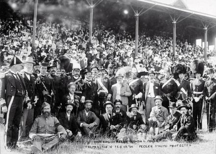 Imperial Officers, Borough Councillors and Mayor Haydon at the A&P Grandstand