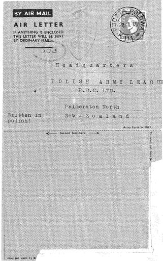 Polish Army League correspondence