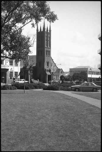 Looking across The Square to All Saints Church, Church Street