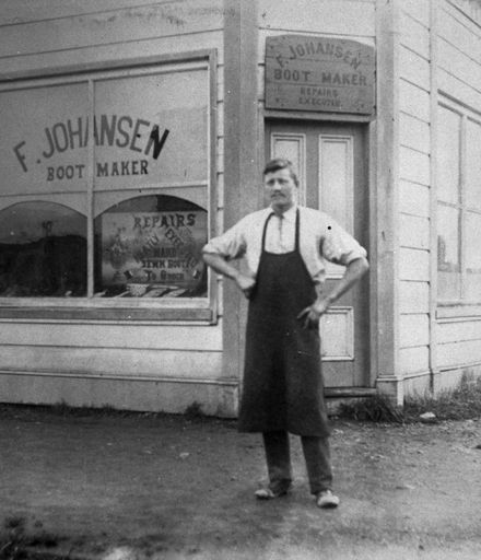 Frederick Johansen and boot maker shop