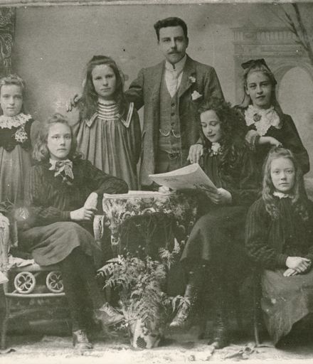 Headmaster and female pupils of Campbell Street School