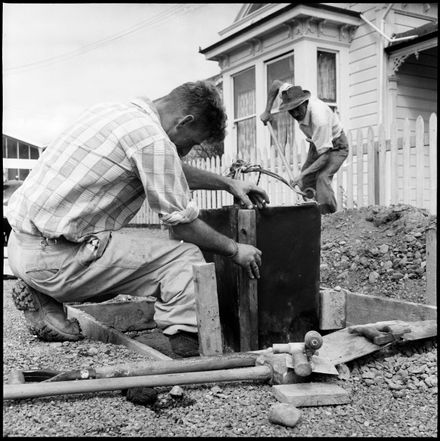 "To Carry Taonui Street Stormwater" Workmen Installing a Stormwater Sump Unit - Resource cover image