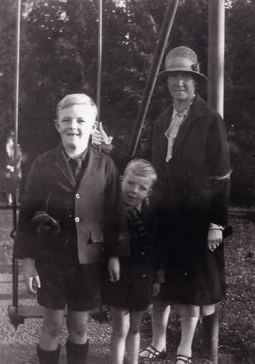 The Mechen children with their mother at the Esplanade playground