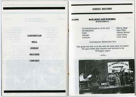 Manawatū Jazz Festival Program, 1992