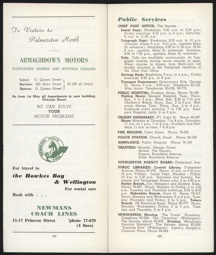 Visitors Guide Palmerston North and Feilding: April-June 1962 - 3
