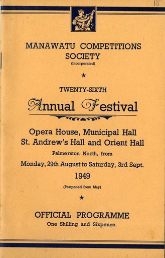 Manawatū Competitions Society, Official Programme, Twenty-Sixth Annual Festival