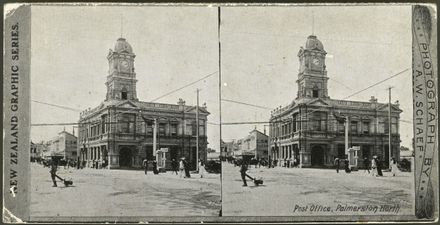 Stereoscopic View: Post Office, Palmerston North