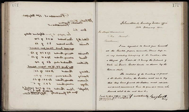 Outwards Correspondence of the Palmerston North Cemetery Trustees, 1898 -1902 198