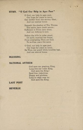 ANZAC Day Commemoration Service order of service page 3