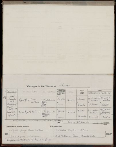 Marriage register 1909- 1927