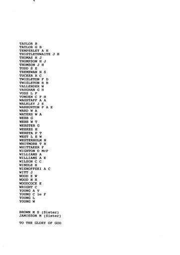 Page 3: Palmerston North War Memorial - list of names of war dead