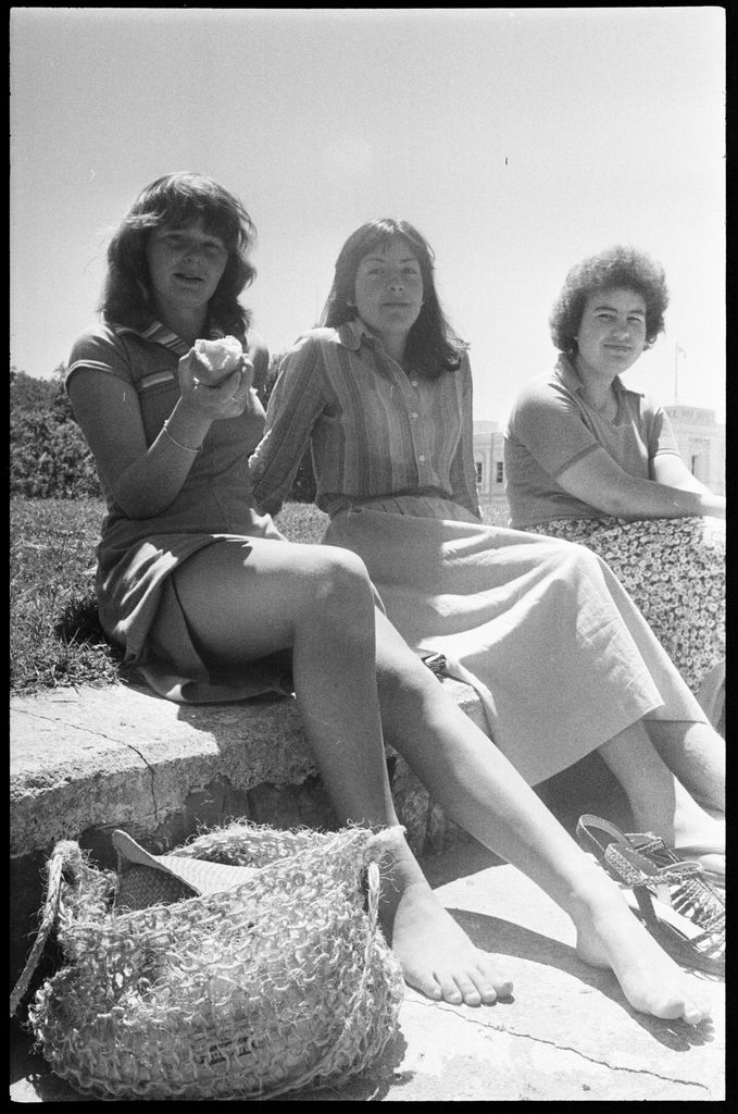 Three women in the sun