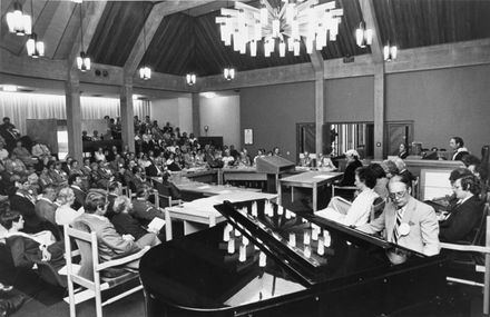 First meeting in new Palmerston North City Council Chambers, The Square