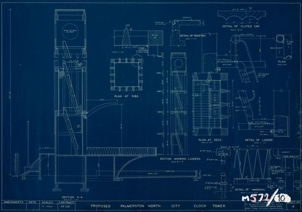 Engineer’s proposed plan of Palmerston North Clock Tower, The Square