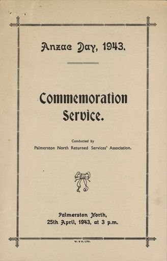 ANZAC Day Commemoration Service order of service
