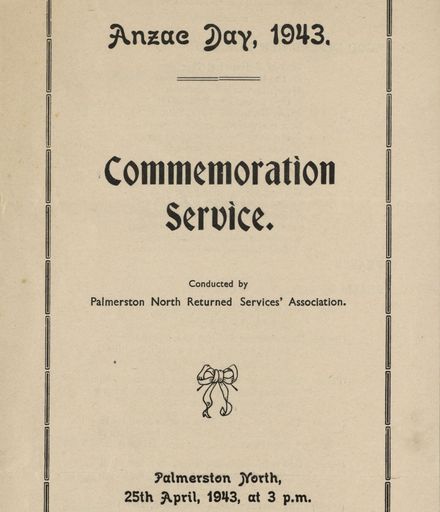 ANZAC Day Commemoration Service order of service