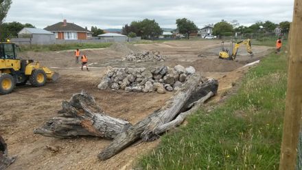 Construction of Norton Park's wetlands 3