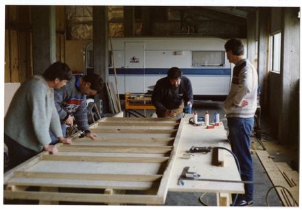 Stage Crew Building Sets for Little Shop of Horrors