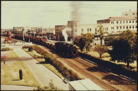 Train Steaming through The Square