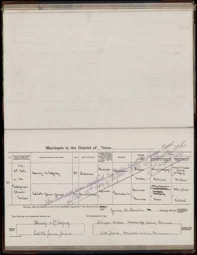 Marriage register 1909- 1927