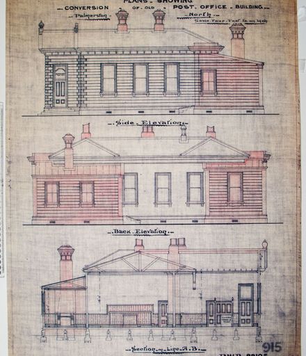 Plan of conversion of Palmerston North Post Office