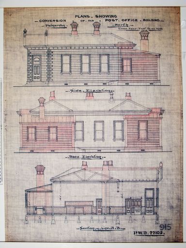 Plan of conversion of Palmerston North Post Office