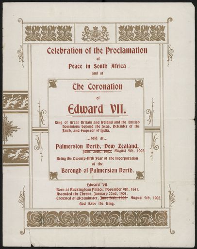 Celebration of Peace in South Africa and Coronation of Edward VII
