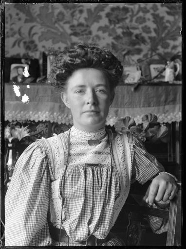 Woman in Gingham Dress