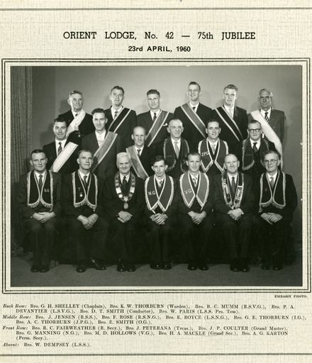 Orient Lodge No. 42 - 75th Jubilee