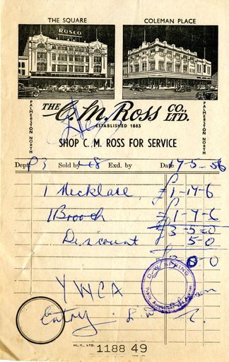 C. M. Ross Co. Ltd invoice