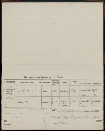 Marriage register 1909- 1927