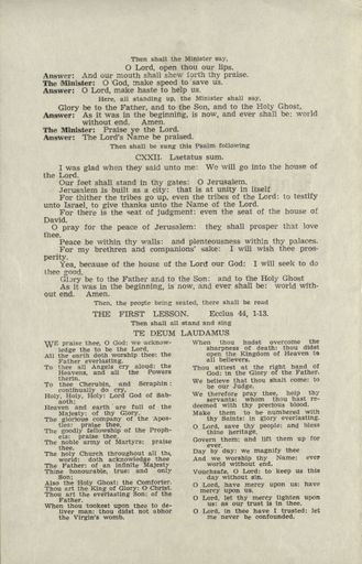 Order of Service for the Battle of Britain Commemoration Service 1958