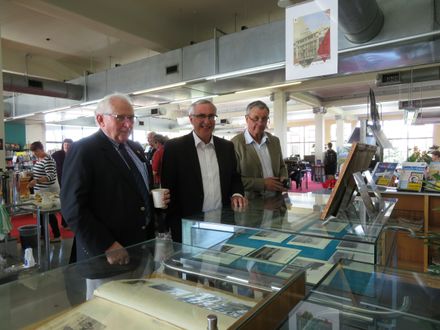 Alan Fenwick, Adrian Broad and Kevin Tod, at the Palmerston North City Library